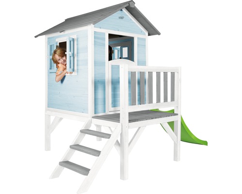 Houten speelhuis met glijbaan, trap en balkon voor kinderen
