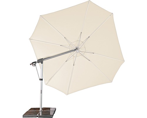 DOPPLER Parasoldoek tbv zweefparasol Protect 400/8 naturel, excl. parasolframe Vrijhangende parasol met parasolvoet voor buiten