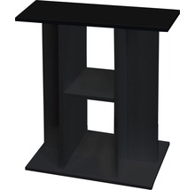 Zwarte aquariumkast met plank