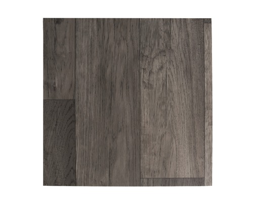 PVC op maat Larissa parketoptiek grijs 300 cm breed Close-up van een paneel met houten textuur