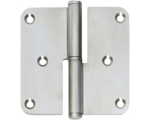 INTERSTEEL Paumelle kogelstift 89x89 mm ronde hoek rechtsdraaiend RVS geborsteld Roestvrijstalen deurhengsel met schroefgaten