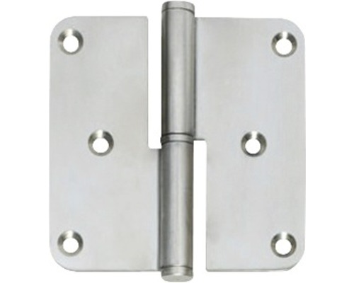 INTERSTEEL Paumelle kogelstift 89x89 mm ronde hoek linksdraaiend RVS geborsteld Metalen deurhengsel met bevestigingsgaten
