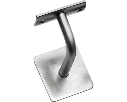 INTERSTEEL Trapleuninghouder van rvs geborsteld plat onder een hoek gebogen met stokbout INTERSTEEL Trapleuninghouder van rvs geborsteld plat onder een hoek gebogen met stokbout