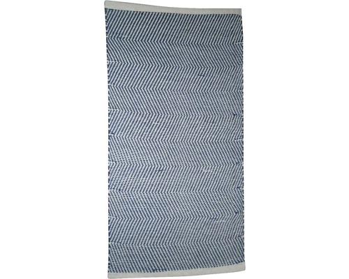 Vloerkleed Dakota grijsblauw/wit 65x130 cm