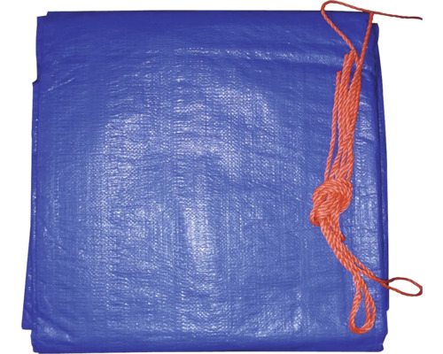 Blauw zeil met bevestigingstouw