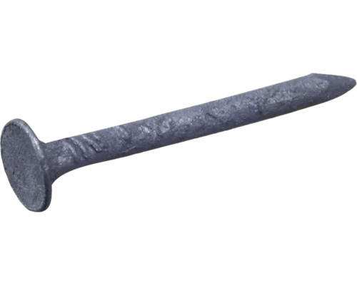 Een enkele stalen spijker met kop en punt