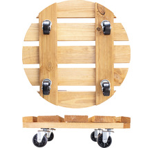 Plantenroller van hout met wielen