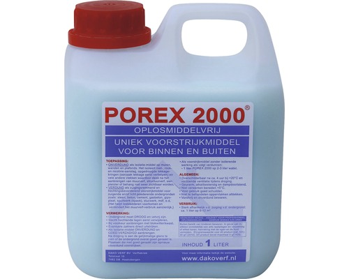 POREX Isolerende voorstrijk 2000 1 l Porex 2000 oplosmiddelvrije primer in een 1 liter fles voor binnen- en buitengebruik