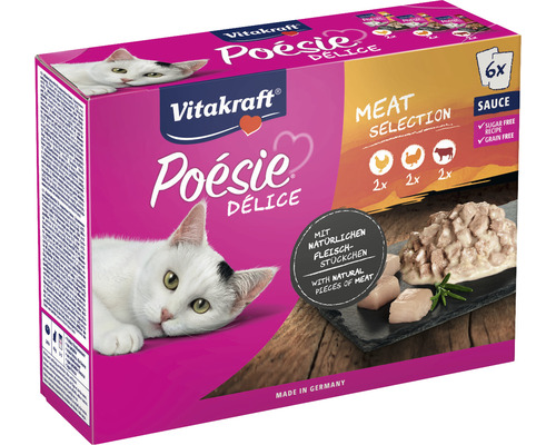 VITAKRAFT Kattenvoer Poésie délice vlees multipack 6 x 85 gr