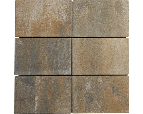 Zes betonnen straatstenen