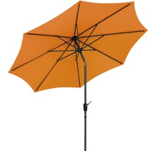 Oranje parasol met metalen frame voor de tuin of het terras