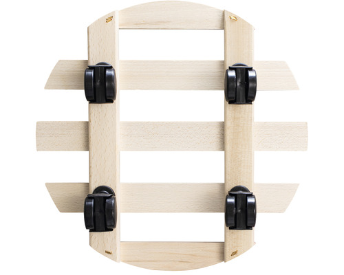 Plantenroller van hout met wielen
