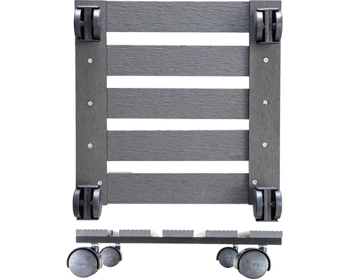 Kunststof plantenroller met dwarsbalken en wielen