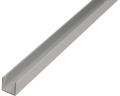 GAH.ALBERTS U-profiel 20x18x20x1,3 mm aluminium zilver, 100 cm U-profiel van metaal