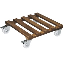 Plantenroller van hout met wielen