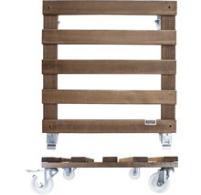 Plantenroller van hout met wielen