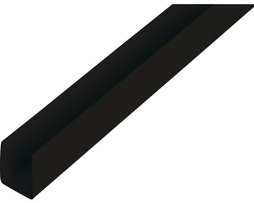 GAH.ALBERTS U-profiel 10x18x10x1 mm kunststof zwart, 100 cm U-profiel