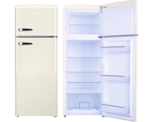 Retro koel-vriescombinatie met open deur