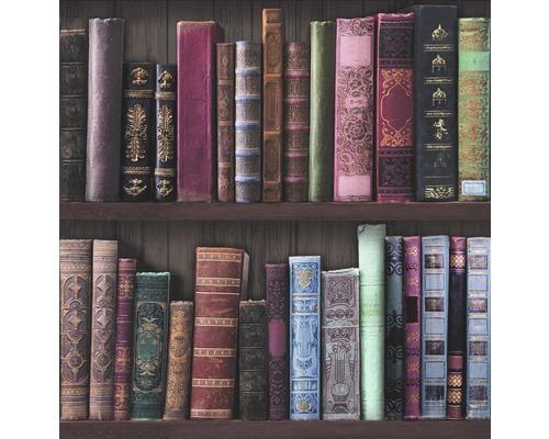 SUPERFRESCO EASY Vliesbehang 103301 boekenkast bruin Boekenplank met oude boeken als decoratie