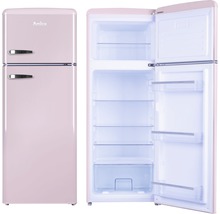 Amica koelkast met vriesvak in retrodesign, een deur geopend