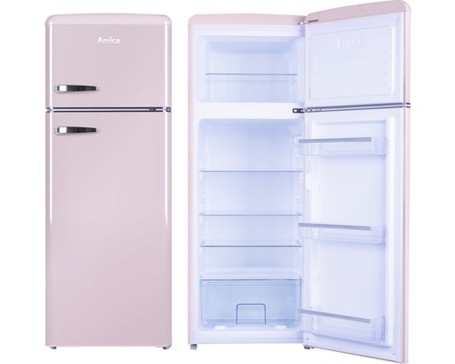 Amica koelkast met vriesvak in retrodesign, een deur geopend