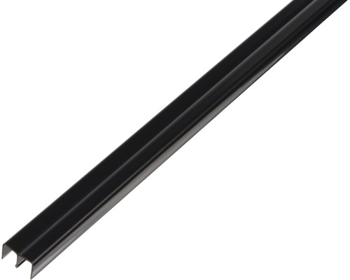 U-Geleidersprofiel dubbel boven zwart 16x10 mm, 2 meter Kunststofprofiel voor wanddecoratie