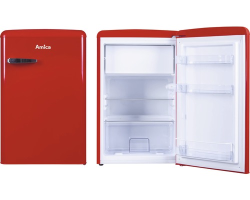 AMICA KS 15610 R Tafelmodel koelkast met vriesvak Amica koelkast in retrodesign met open deur