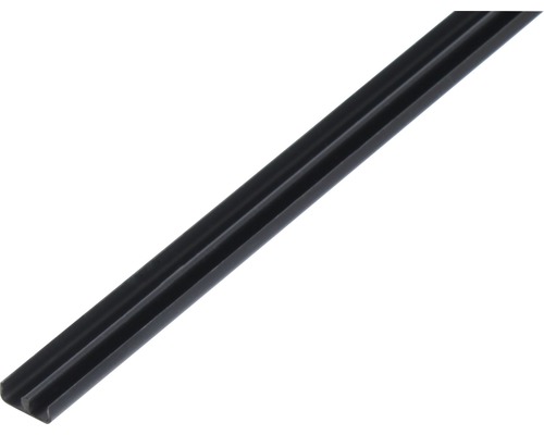 U-Geleidersprofiel dubbel onder zwart 16x5 mm, 2 meter Rubber afdichtingsprofiel