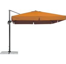Vrijarmparasol met stoffen bekleding en voet