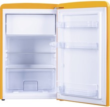 Geopende koelkast met schappen en deurvakken