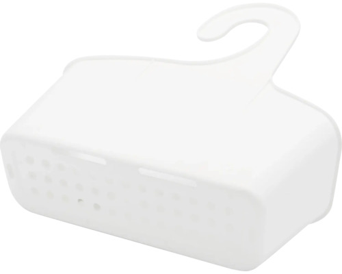 Witte douche-opberger met haak om op te hangen