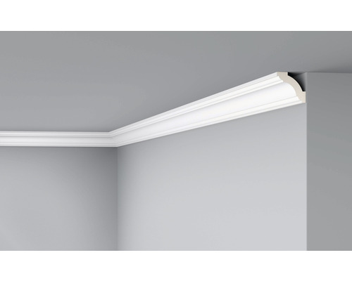 DECOFLAIR Sierlijst plafond F8 4x4x200 cm Witte sierlijst aan wand en plafond