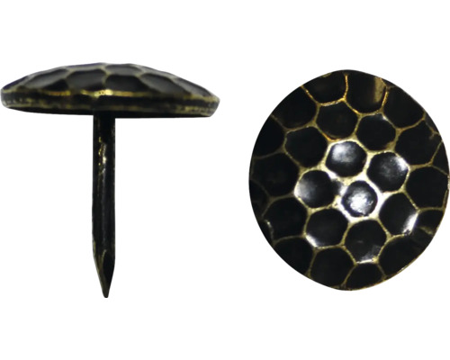 DRESSELHAUS Siernagel hamerslag Ø 10 mm brons, 35 stuks Twee versierde siernagels van metaal