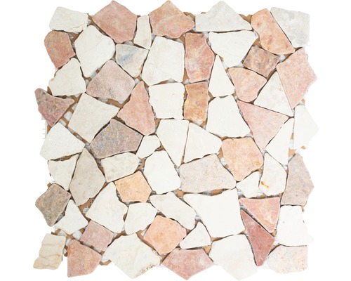 Mozaïektegel natuursteen CIOT/1513 beige/terracotta 30,5x32,5 cm Mozaïektegel van natuursteen