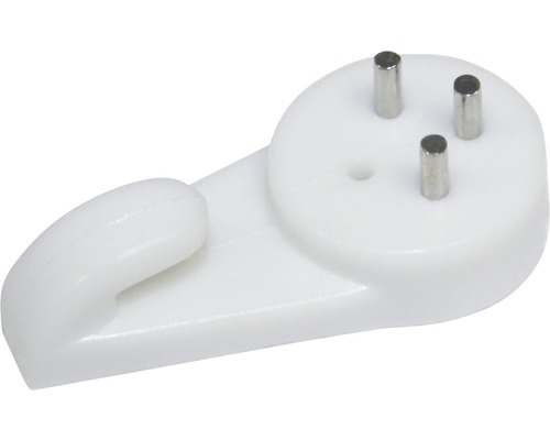 DRESSELHAUS Ophanghaak nylon met nagels wit, 3 stuks Afbeeldinghaak voor bevestiging aan de muur