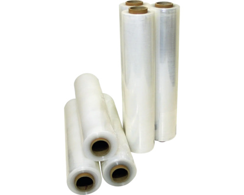 Meerdere rollen wikkelfolie voor het verpakken en beveiligen van goederen