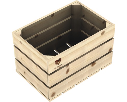 BUILDIFY Houten kist onbehandeld 34x23x21 cm BUILDIFY Houten kist onbehandeld 34x23x21 cm