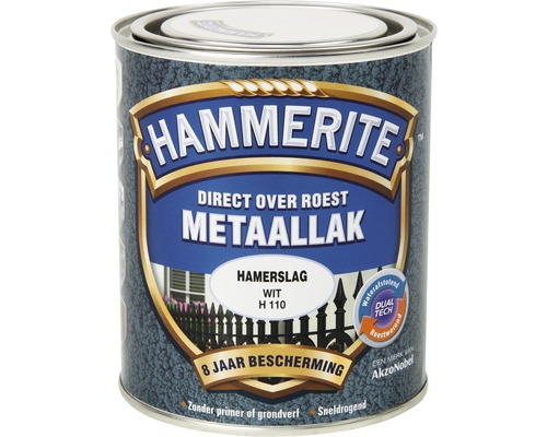 HAMMERITE Metaallak hamerslag wit H110 750 ml Hammerite metaallak blik, direct over roest, wit H 110