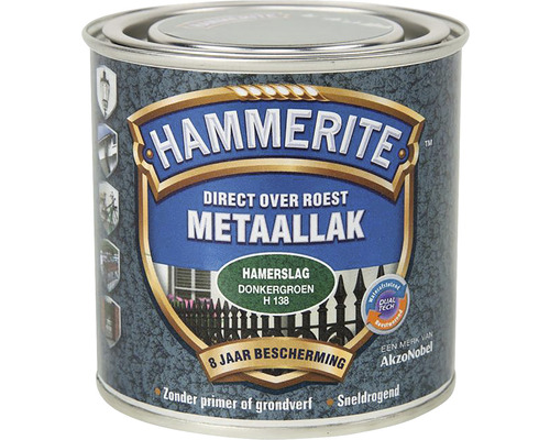 HAMMERITE Metaallak hamerslag donkergroen H138 250 ml Hammerite metaallak blik, direct over roest