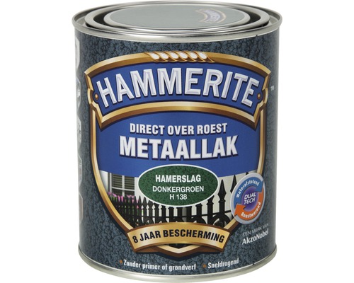 HAMMERITE Metaallak hamerslag donkergroen H138 750 ml Hammerite metaallak blik voor directe toepassing op roest