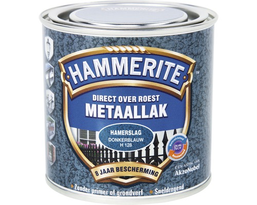 HAMMERITE Metaallak hamerslag donkerblauw H128 250 ml Hammerite Metaallak blik voor directe toepassing op roest