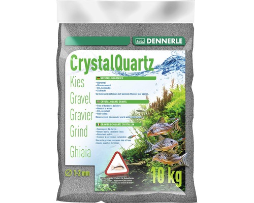 DENNERLE Aquariumgrind Crystal kwartsgrind grijs 10 kg Dennerle Crystal Quartz grind, 1 tot 2 mm korrelgrootte, 10 kg verpakking