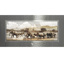 Wanddecoratie met kudde olifanten in Afrikaans landschap