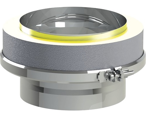 Aansluitstuk dubbelwandig - enkelwandig 135° met klemband Ø 150 mm / 200 mm Metalen buisverbinder met afdichting en klem
