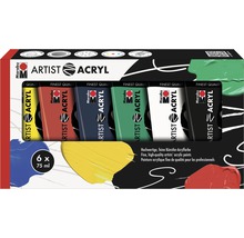 Marabu Artist Acrylverf set met zes tubes van 75 ml