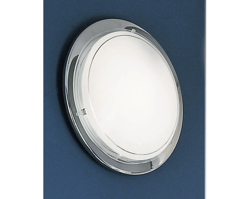 Ronde plafondlamp met chromen rand