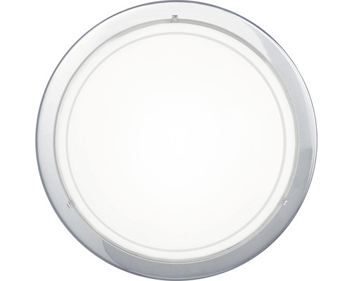 Ronde plafondlamp met zilverkleurige lijst