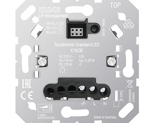 JUNG Inbouw basiselement Touch LED dimmer 3-60 W (R,L,C) 1710DE