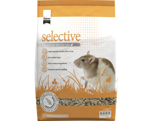 SUPREME SCIENCE Rattenvoer selective 1,5 kg Verpakking Supreme Science Selective Rattenvoer, 1,5 kilogram