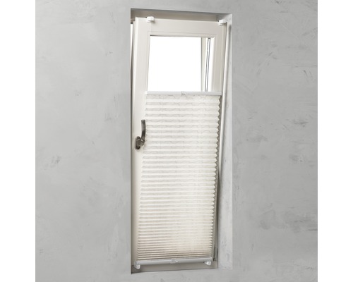 SOLUNA Klemplissé top-down & bottom-up lichtdoorlatend linnen design 75x130 cm Plisségordijn op het raam voor lichtregeling en privacy